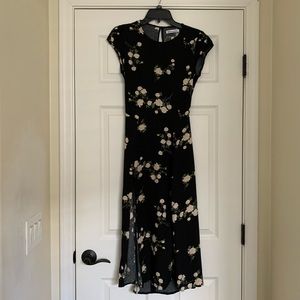 Reformation black floral dress, size 8 petite